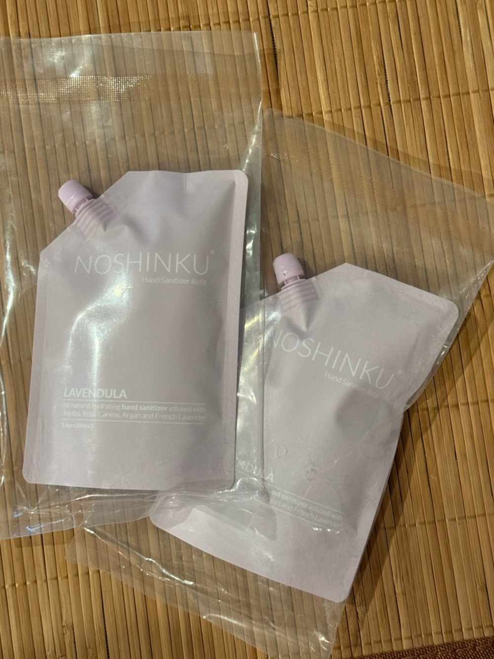 Lot Of 2 NOSHINKU Refillable Lavendula Ultra Moisturizing Pocket Sanitizer New